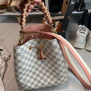 Checkered Braided Neonoe MM Peach Cream